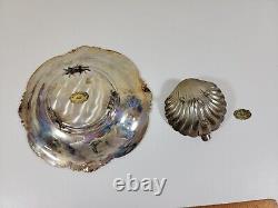 Bol et cendrier équestres en argent vintage. Paire assortie fabriquée en Italie 175G