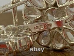 Boucles d'oreilles à tige vintage en argent sterling 925 avec pierres, magnifiques bijoux pour femmes