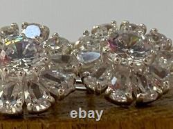 Boucles d'oreilles à tige vintage en argent sterling 925 avec pierres, magnifiques bijoux pour femmes