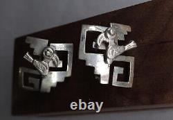 Boucles d'oreilles à vis modernistes en argent sterling rare de Graziella Laffi Vintage