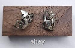 Boucles d'oreilles à vis modernistes en argent sterling rare de Graziella Laffi Vintage
