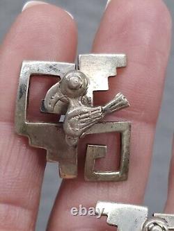 Boucles d'oreilles à vis modernistes en argent sterling rare de Graziella Laffi Vintage