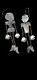 Boucles D'oreilles Articulées En Argent Vintage Couple Fantaisiste 4 Signées Fait Main