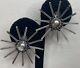 Boucles D'oreilles Clips En Argent 835 Vintage Moderniste Gustav Hauber Étoile Rayonnante Mcm