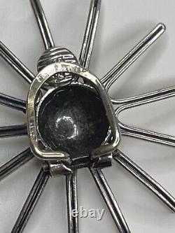 Boucles d'oreilles clips en argent 835 Vintage Moderniste Gustav Hauber Étoile Rayonnante MCM