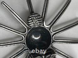 Boucles d'oreilles clips en argent 835 Vintage Moderniste Gustav Hauber Étoile Rayonnante MCM