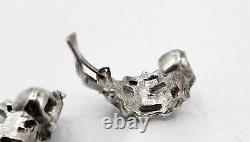 Boucles d'oreilles clips vintage en argent sterling et émail bleu de Karl Jorgen Otteren