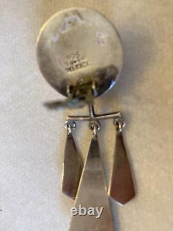 Boucles d'oreilles déclaration en argent sterling mexicain vintage modernistes MCM boule cinétique
