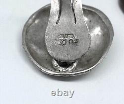 Boucles d'oreilles en argent sterling 950 signées ZOLOTAS de style ancienne pièce de monnaie grecque avec Méduse
