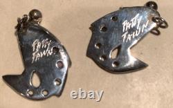 Boucles d'oreilles en argent sterling Vintage Patty Fawn avec pierre