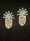 Boucles D'oreilles En Argent Sterling Zuni Vintage, à Pierres Multicolores