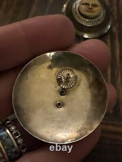 Boucles d'oreilles en argent sterling signées Tabra avec visage de lune vintage
