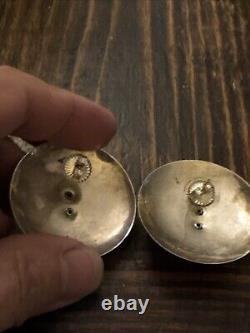 Boucles d'oreilles en argent sterling signées Tabra avec visage de lune vintage