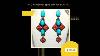Boucles D'oreilles Pendantes En Argent Sterling Avec Grappe De Turquoise épineuse Rouge Navajo Vtg.