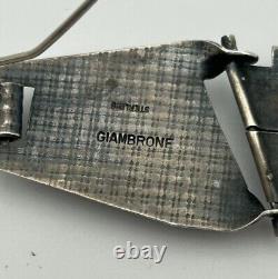 Boucles d'oreilles pendantes longues en argent sterling 925 vintage moderniste Yvonne Giambrone