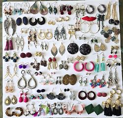 Boucles d'oreilles rétro Lot de 75 paires vintage à moderne pendantes créoles en or argent Y2K