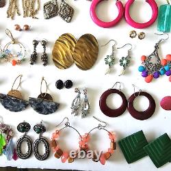 Boucles d'oreilles rétro Lot de 75 paires vintage à moderne pendantes créoles en or argent Y2K