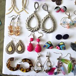 Boucles d'oreilles rétro Lot de 75 paires vintage à moderne pendantes créoles en or argent Y2K