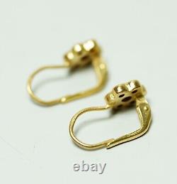 Boucles d'oreilles rosettes en argent sterling plaqué or VTG bohémien en grenats taille rose de Bohême