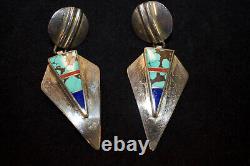 Boucles d'oreilles vintage Art Déco en argent sterling 925, paire.