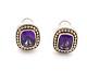 Boucles D'oreilles Vintage Lefkowitz & Edelstein Slv En Argent Sterling 925 Avec Améthystes Et 14k.