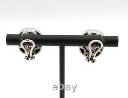 Boucles d'oreilles vintage Lefkowitz & Edelstein SLV en argent sterling 925 avec améthystes et 14k.
