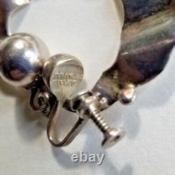 Boucles d'oreilles vintage Spratling Mexico en argent MODERN à vis signées