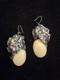 Boucles D'oreilles Vintage En Argent 800 Et Cabochon Crème, Faites à La Main