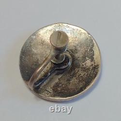 Boucles d'oreilles vintage en argent sterling à vis de Victor Coochwytewa, Indien Hopi