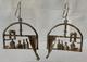 Boucles D'oreilles Vintage Rares En Argent 825 Paire Oiseaux Ustensiles De Cuisine Rideaux