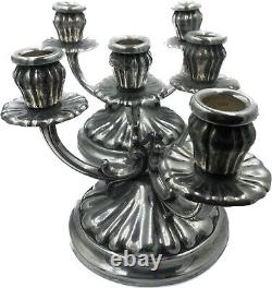 Bougeoirs de couple vintage des années 50 en argent bruni 800 fabriqués en Italie
