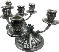 Bougeoirs de couple vintage des années 50 en argent bruni 800 fabriqués en Italie