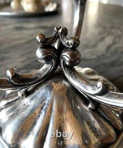 Bougeoirs de couple vintage des années 50 en argent bruni 800 fabriqués en Italie