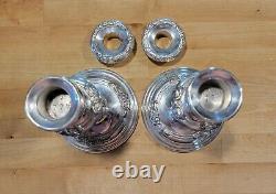 Bougeoirs en argent Sheffield vintage