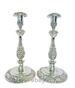 Bougeoirs en argent plaqué de 1847 Rogers Bros Heritage 11 de style vintage