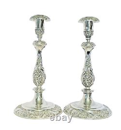 Bougeoirs en argent plaqué de 1847 Rogers Bros Heritage 11 de style vintage