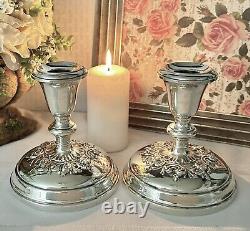 Bougeoirs en argent sterling Gorham Buttercup, chandeliers vintage