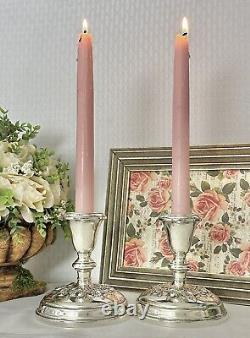 Bougeoirs en argent sterling Gorham Buttercup, chandeliers vintage