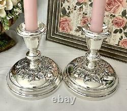 Bougeoirs en argent sterling Gorham Buttercup, chandeliers vintage
