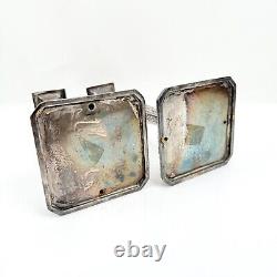 Bougeoirs néoclassiques vintage de style Adam, 2 candélabres argentés, paire victorienne de 12