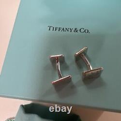 Boutons de manchette en argent sterling authentiques de Tiffany Co Notes Vintage