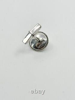 Boutons de manchette en perles de culture d'eau de mer Akoya en argent sterling et en nacre noire, vintage du Japon