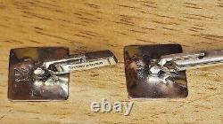 Boutons de manchette vintage pour hommes Cheval en argent sterling 925 Bijoux équestres
