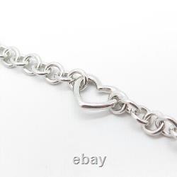 Bracelet de couple en argent sterling 925 avec maillons de câble en forme de cœur vintage 7