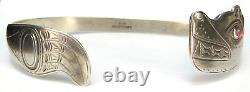 Bracelet en argent sterling vintage de l'ethnie TLINGIT de la côte nord-ouest des Premières Nations