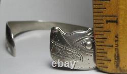 Bracelet en argent sterling vintage de l'ethnie TLINGIT de la côte nord-ouest des Premières Nations