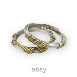Bracelet jumeau en argent sterling 925 électroformé moderne vintage doré