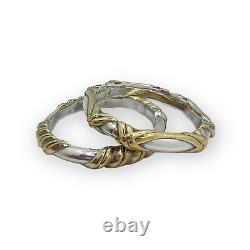 Bracelet jumeau en argent sterling 925 électroformé moderne vintage doré