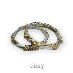 Bracelet jumeau en argent sterling 925 électroformé moderne vintage doré