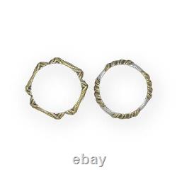 Bracelet jumeau en argent sterling 925 électroformé moderne vintage doré